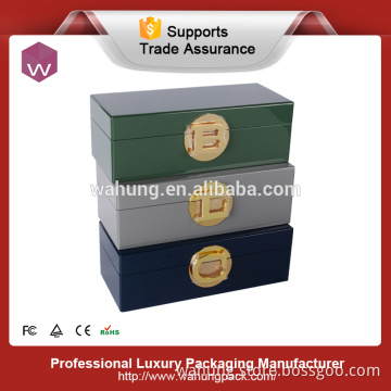 Elegant custom combination metal golden lock wooden Box (WH-4302)